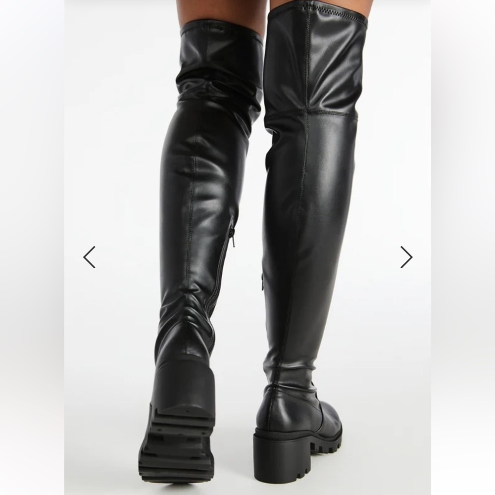 Black Over-the-Knee Women's Boots - Picture 4 of 10